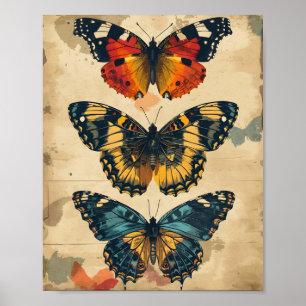 Schmetterling-Kaleidoskop: Vintage Poster