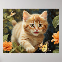 *~* Schmetterling Kitty Blume 5:4 Kätzchen AP68