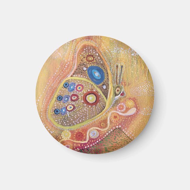 Schmetterling klein, 1¼ Zoll runder Magnet (Vorne)