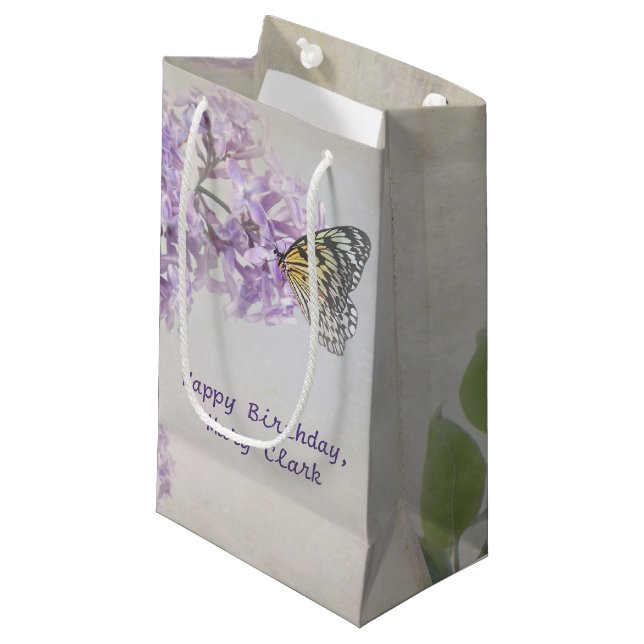 Schmetterling Kleine Geschenktüte (Vorderseite Schrägansicht)
