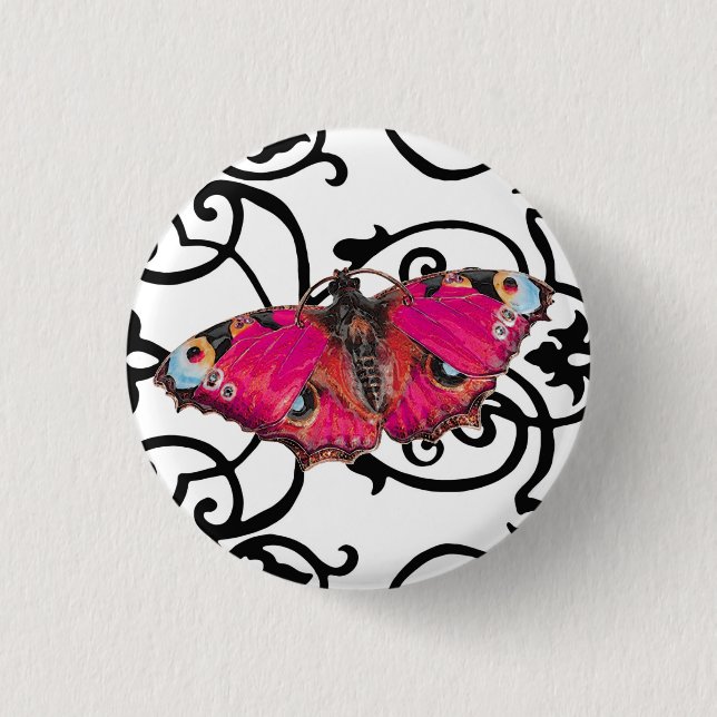 Schmetterling ~ Knopf Button (Vorderseite)