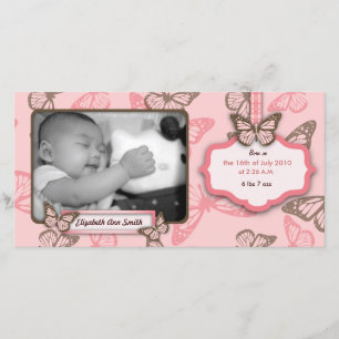 Schmetterling küsst Foto-Karte Ankündigung