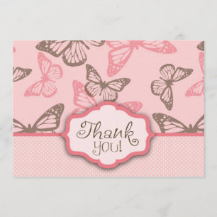 Schmetterling küsst Rosa TY Karten-2 Dankeskarte