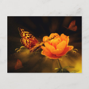 Schmetterling-Landung auf Blume Postkarte