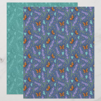 Schmetterling-Lavendel-Scrapbookpapier