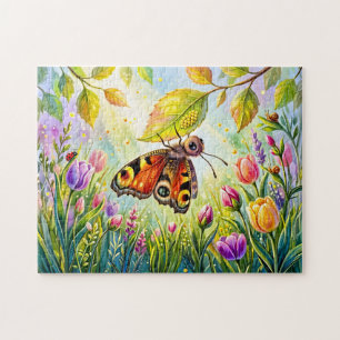 Schmetterling legt Eier unter ein Blatt