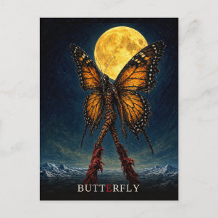 Schmetterling Leuchtende Beine gothic Surrealismus Postkarte