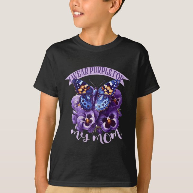Schmetterling Lila Floral Stiefmütterchen Tees Dem (Vorderseite)