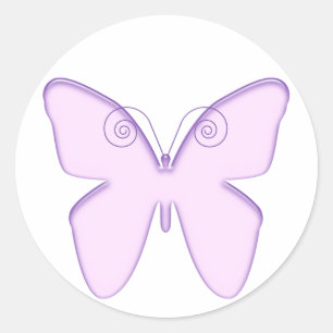 Schmetterling lila runder aufkleber