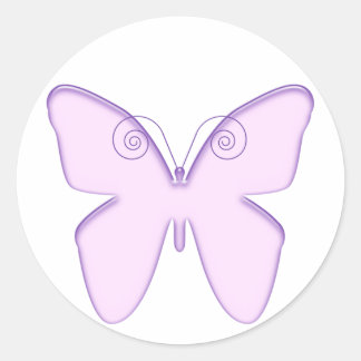 Schmetterling lila runder aufkleber