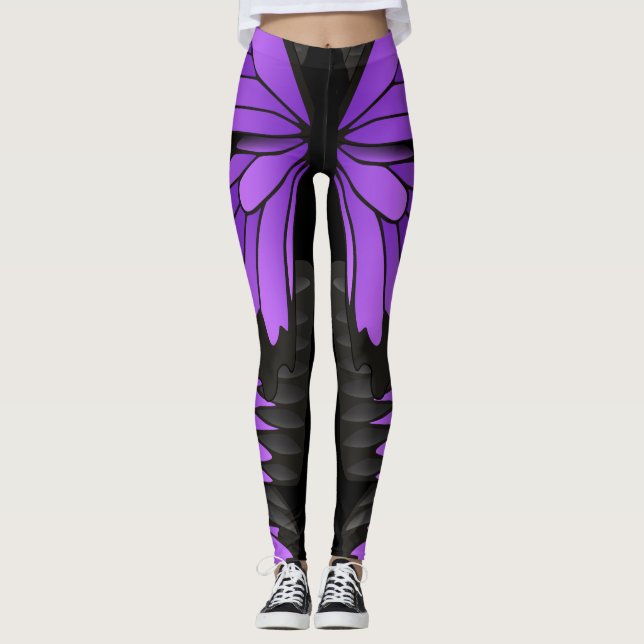 Schmetterling - lila - Tier - Muster Leggings (Vorderseite)