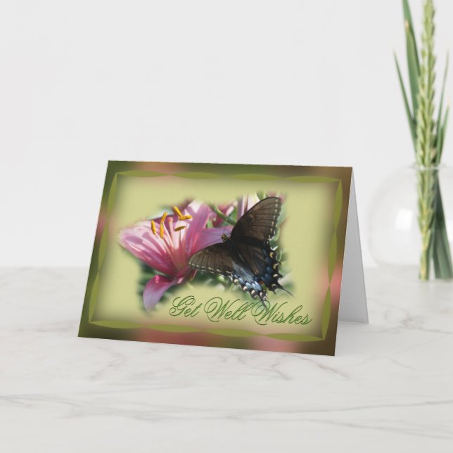 Schmetterling & Lily Gut oder andere Anwesenheitsk Karte (Vorderseite)