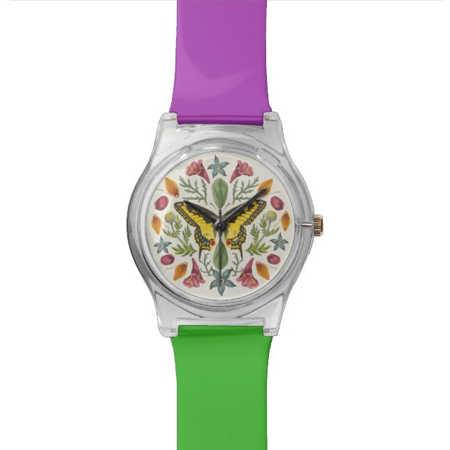 Schmetterling Mandala Armbanduhr (Nahaufnahme)