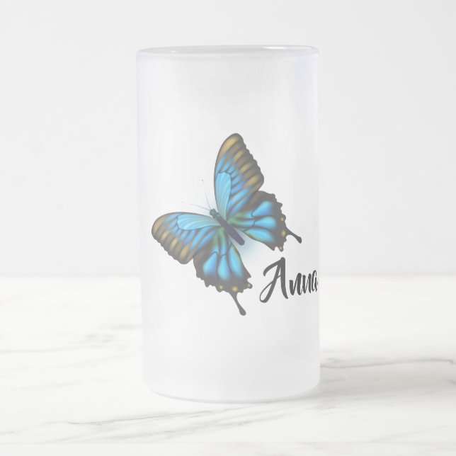 Schmetterling Mattglas Bierglas (Mittel)