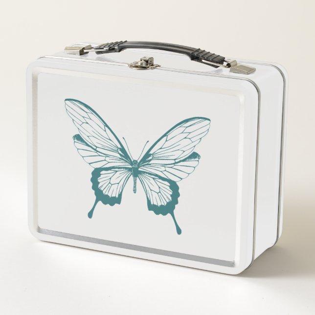 Schmetterling Metall Lunchbox (Vorderseite)
