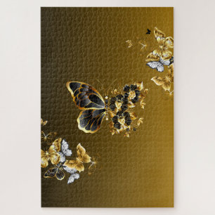 Schmetterling Midnight Gold – Botanischer Glanz