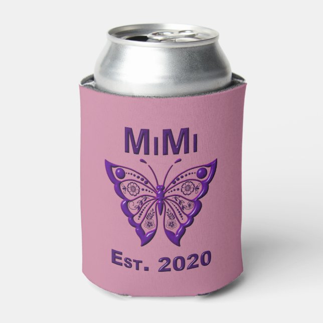 Schmetterling Mimi "Est 2020" Dosenkühler (Kanne Vorderseite)