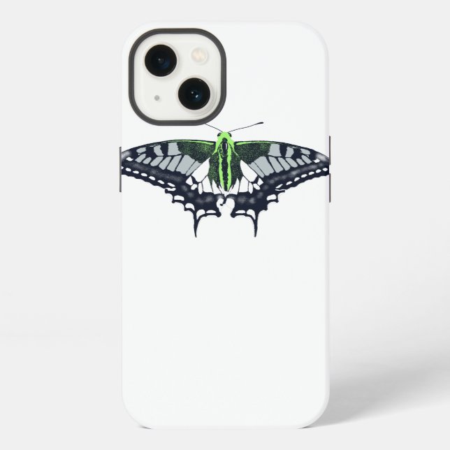 Schmetterling mit Agender-Flagge iPhone Hülle (Rückseite)