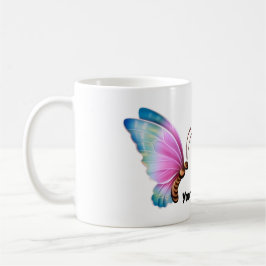 Schmetterling mit bearbeitbarem Text Kaffeetasse