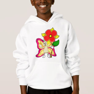 Schmetterling mit Blume Hoodie
