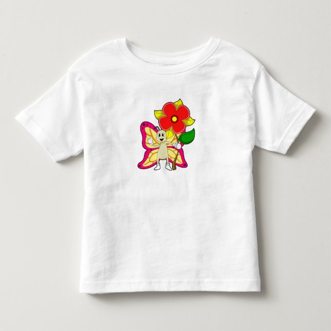 Schmetterling mit Blume Kleinkind T-shirt (Vorderseite)