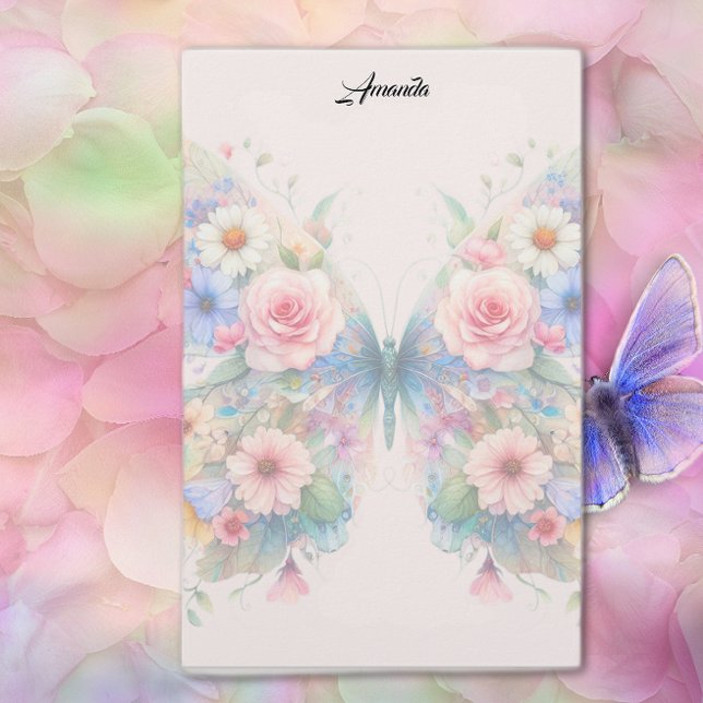 Schmetterling mit Blumen Briefpapier (Von Creator hochgeladen)
