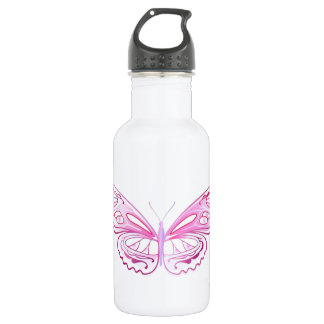 Schmetterling mit Blumen Edelstahlflasche