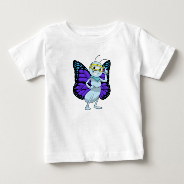 Schmetterling mit Brille Baby T-shirt (Vorderseite)