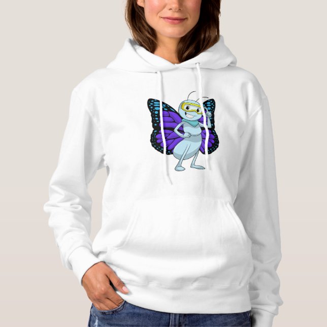 Schmetterling mit Brille Hoodie (Vorderseite)