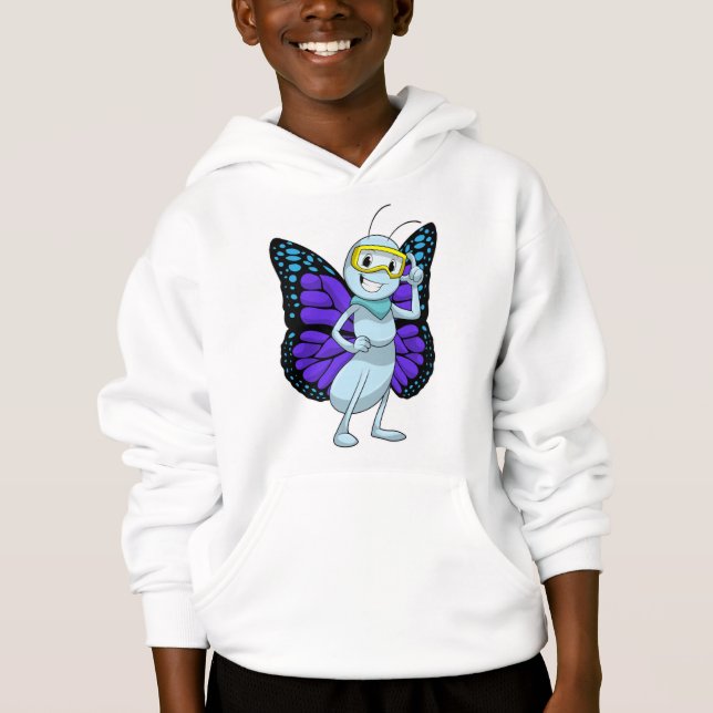 Schmetterling mit Brille Hoodie (Vorderseite)