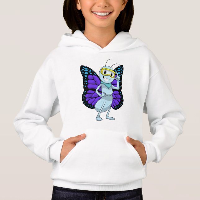 Schmetterling mit Brille Hoodie (Vorderseite)