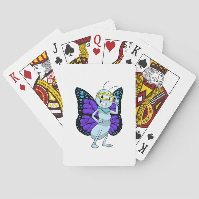Schmetterling mit Brille Spielkarten (Rückseite)