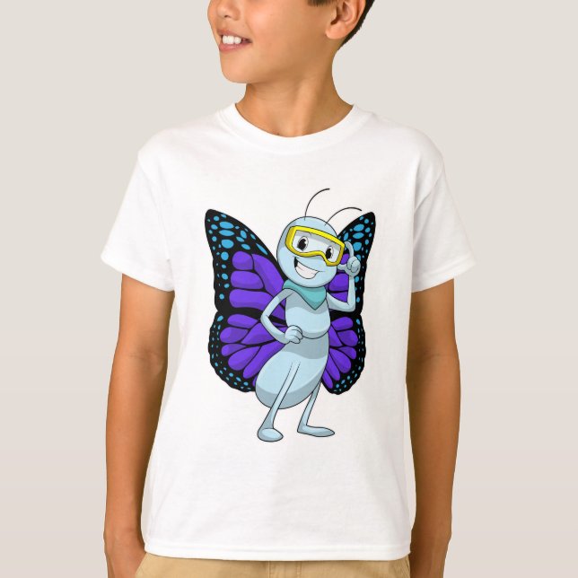 Schmetterling mit Brille T-Shirt (Vorderseite)