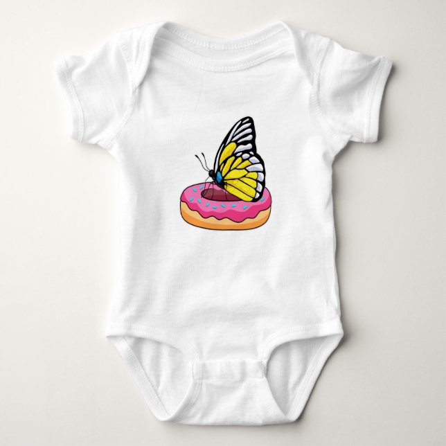 Schmetterling mit Donut Baby Strampler (Vorderseite)