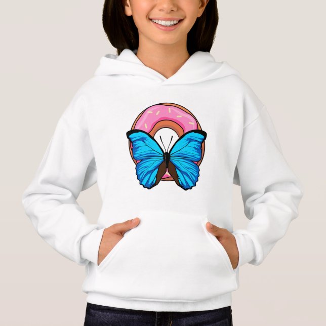 Schmetterling mit Donut Hoodie (Vorderseite)