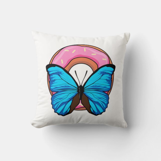 Schmetterling mit Donut Kissen (Vorderseite)