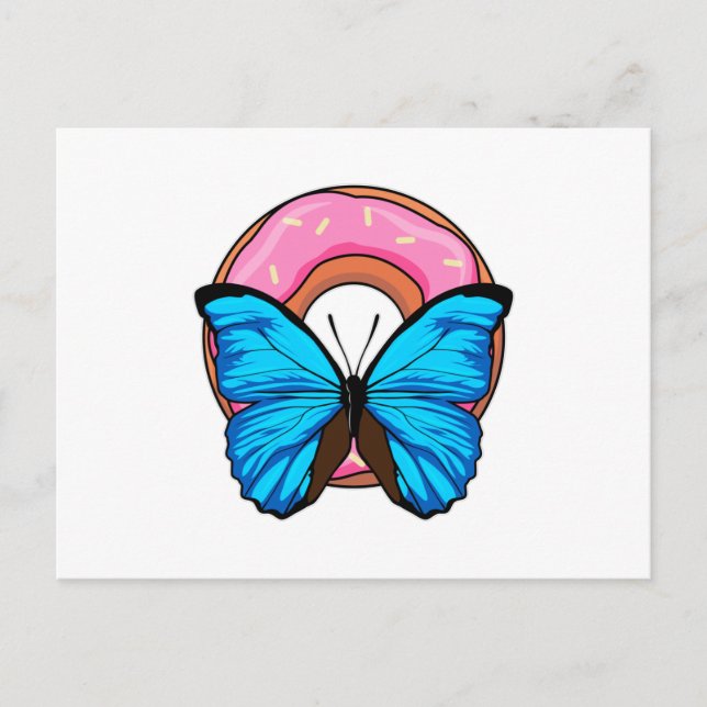 Schmetterling mit Donut Postkarte (Vorderseite)