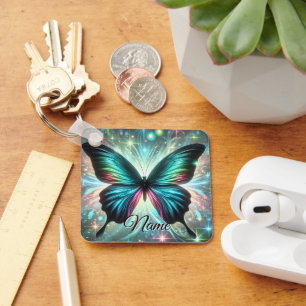 Schmetterling mit galaktischem Glühen und glühende Schlüsselanhänger