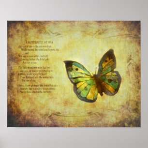 Schmetterling mit Gedicht Canvas drucken Poster