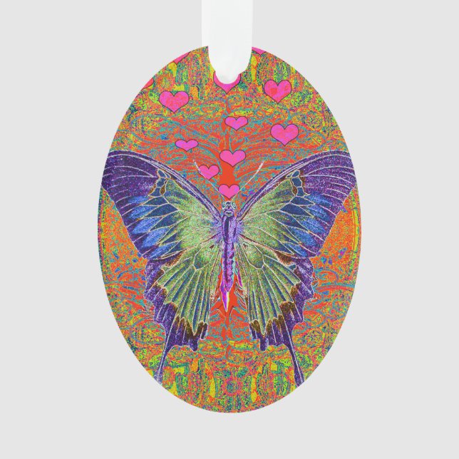 Schmetterling mit geformten Mustern des Herzens Ornament (Vorderseite)