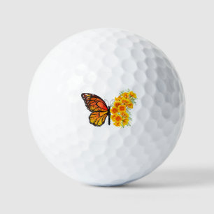 Schmetterling mit gelbem Kalifornischen Klatschmoh Golfball