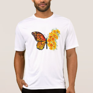 Schmetterling mit gelbem Kalifornischen Klatschmoh T-Shirt
