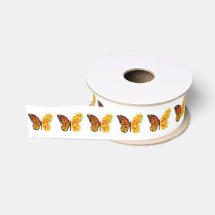Schmetterling mit gelbem Kalifornischen Mohn Ripsband