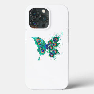 Schmetterling mit grünen Pfauenfedern Case-Mate iPhone Hülle