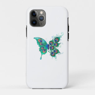 Schmetterling mit grünen Pfauenfedern Case-Mate iPhone Hülle