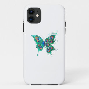 Schmetterling mit grünen Pfauenfedern Case-Mate iPhone Hülle