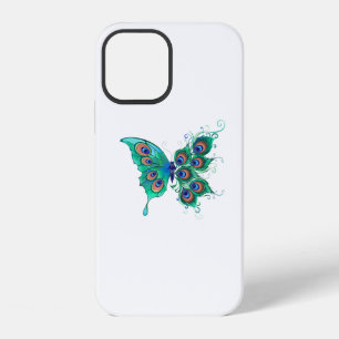 Schmetterling mit grünen Pfauenfedern iPhone 12 Hülle