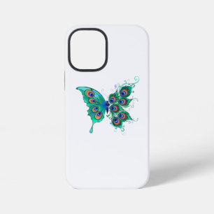 Schmetterling mit grünen Pfauenfedern iPhone 12 Mini Hülle
