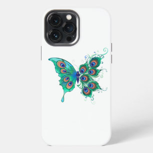 Schmetterling mit grünen Pfauenfedern iPhone 13 Pro Max Hülle