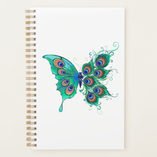 Schmetterling mit grünen Pfauenfedern Planer